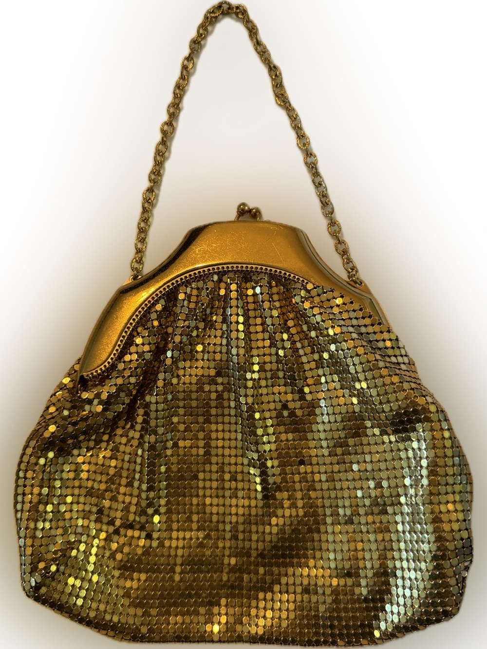 Vintage Whiting & Davis Gold Mesh Evening Bag | Iconic Metal Mesh | Made in USA